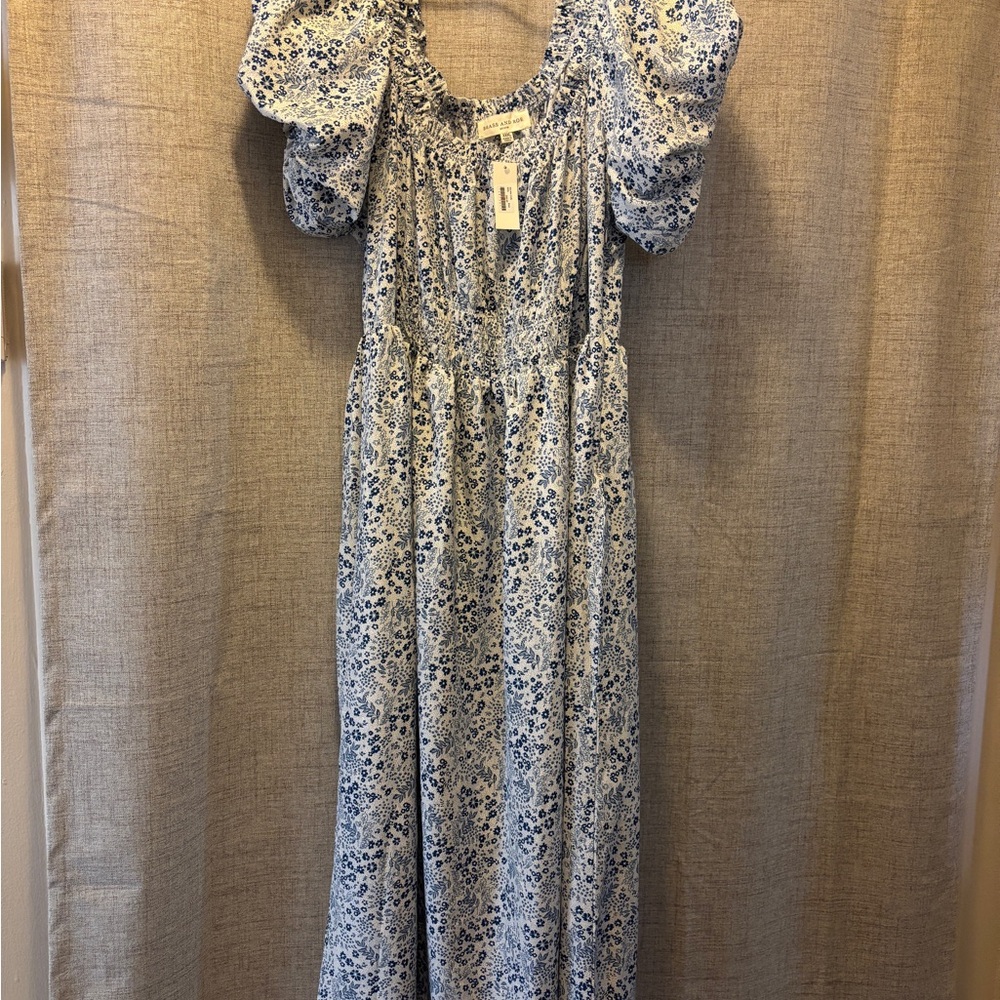 Floral Puff Sleeve Maxi Dress